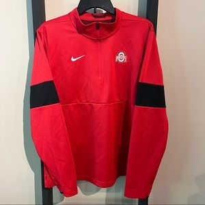 Nike Ohio State Therma Quarterzip in Red